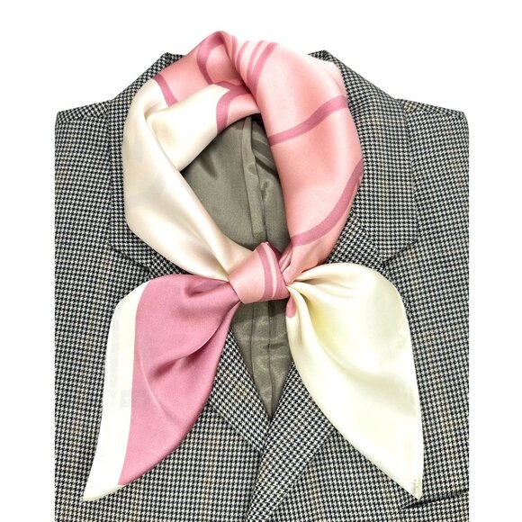 Unbranded Other - ✨Silky Square Scarf Bandana Handkerchief Floral White Pink Soft Hair Neck scarfs